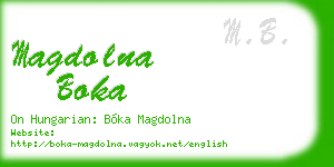 magdolna boka business card